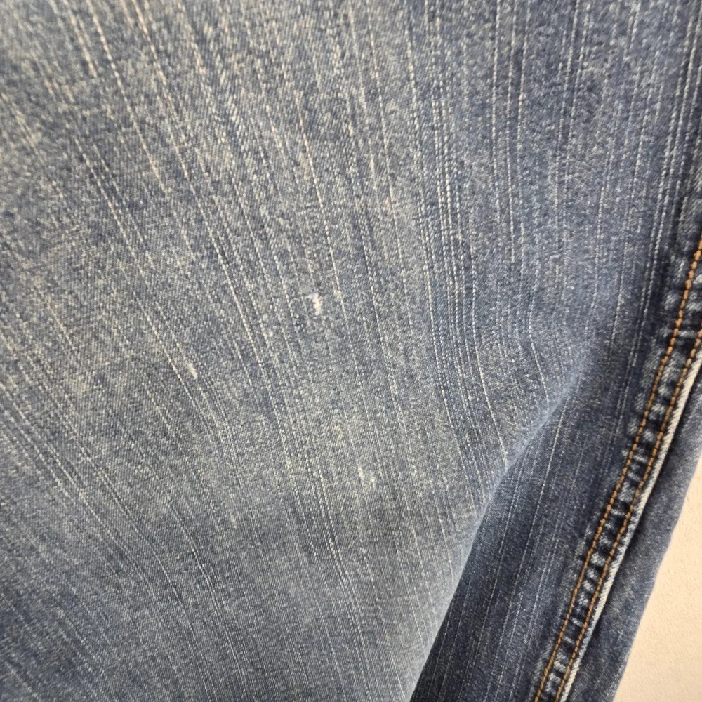 Chaps Denim Jeans Mens 40x27‎ Blue Carpenter Relaxed Straight Raw Hem Distressed